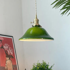 Green Bar Pendant Light For Bedroom Hailie Metal & Glass Warm White Ip20