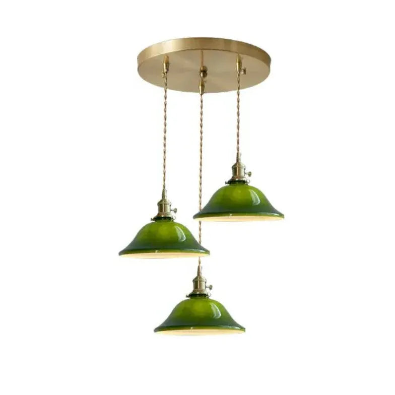 Green Bar Pendant Light For Bedroom Hailie Metal & Glass Warm White Ip20