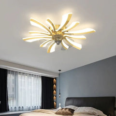 Ceiling Fan With Light For Bedroom Hana Metal Led