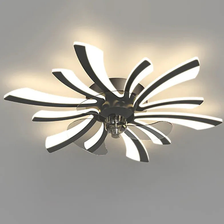 Ceiling Fan With Light For Bedroom Hana Metal Led