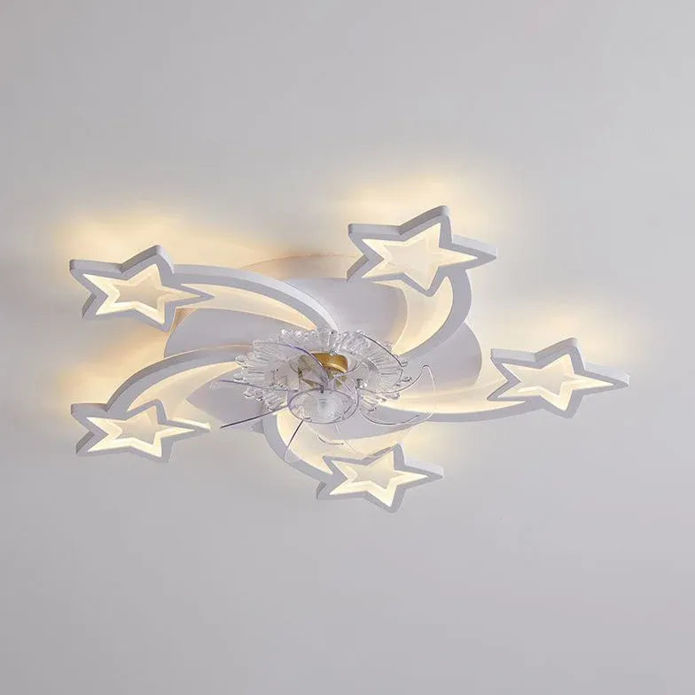 Ceiling Fan With Light For Bedroom Hana Metal & Acrylic Dimmable Ip20