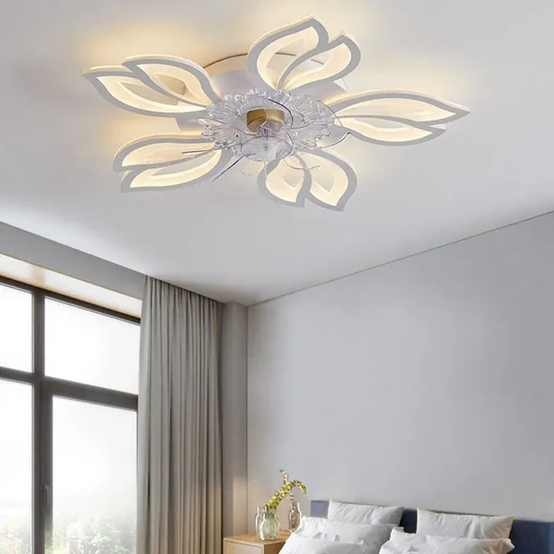 Ceiling Fan With Light For Bedroom Hana Metal & Acrylic Dimmable Ip20