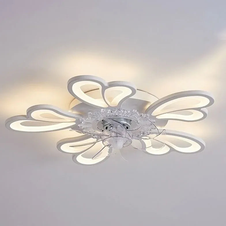 Ceiling Fan With Light For Bedroom Hana Metal & Acrylic Dimmable Ip20