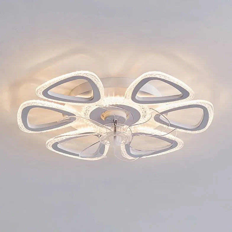 Ceiling Fan With Light For Bedroom Hana Metal & Acrylic Dimmable Ip20