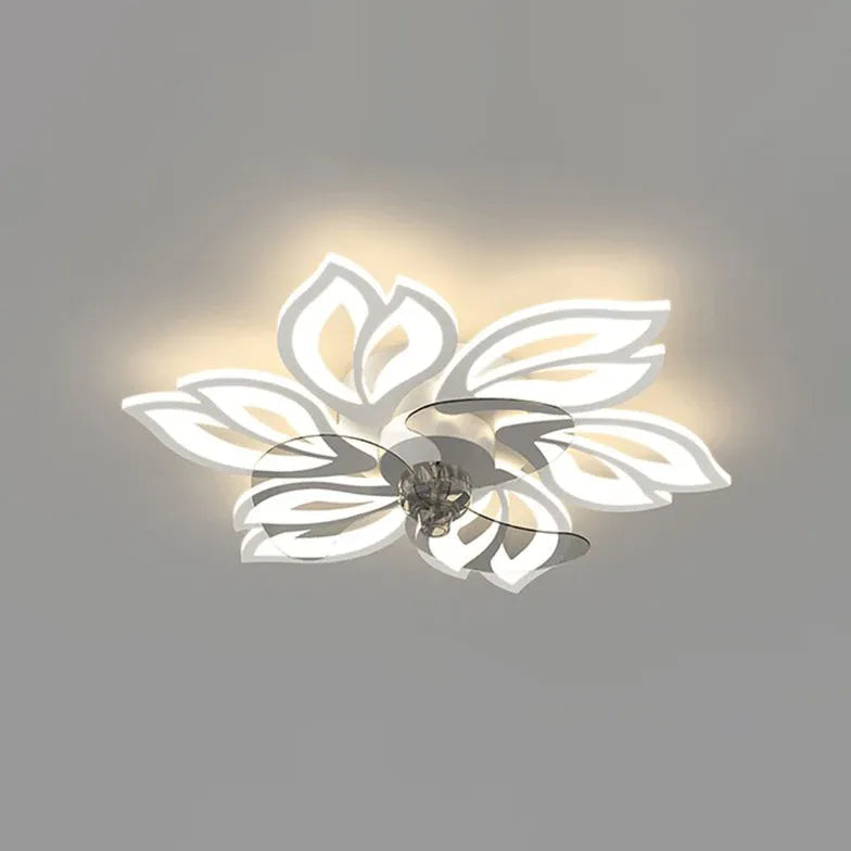 Ceiling Fan With Light For Bedroom Hana Metal & Acrylic Dimmable