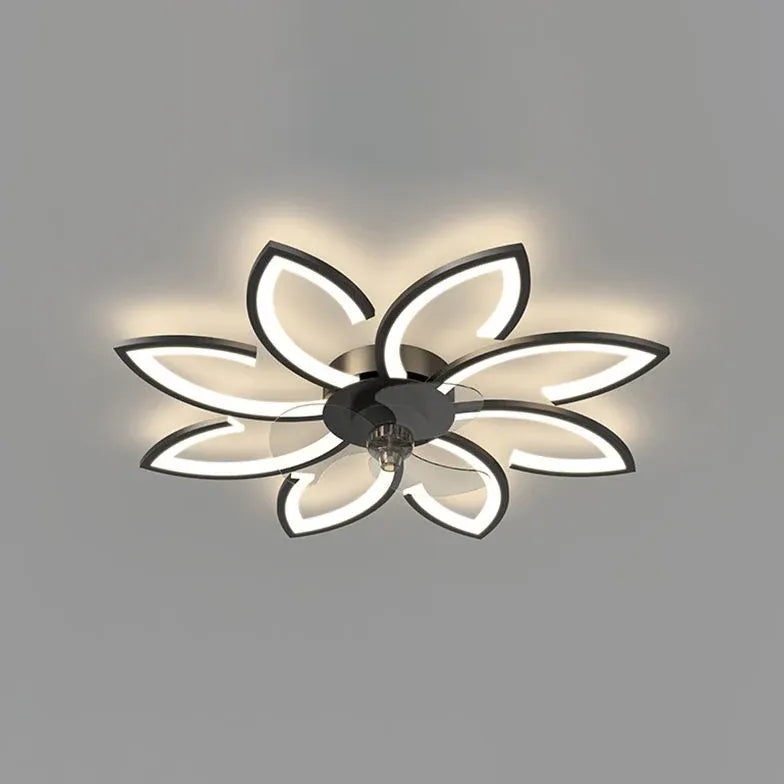 Ceiling Fan With Light For Bedroom Hana Metal & Acrylic Dimmable