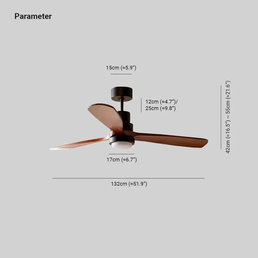 Black Ceiling Fan With Light For Study Room Haydn Metal & Wood Led