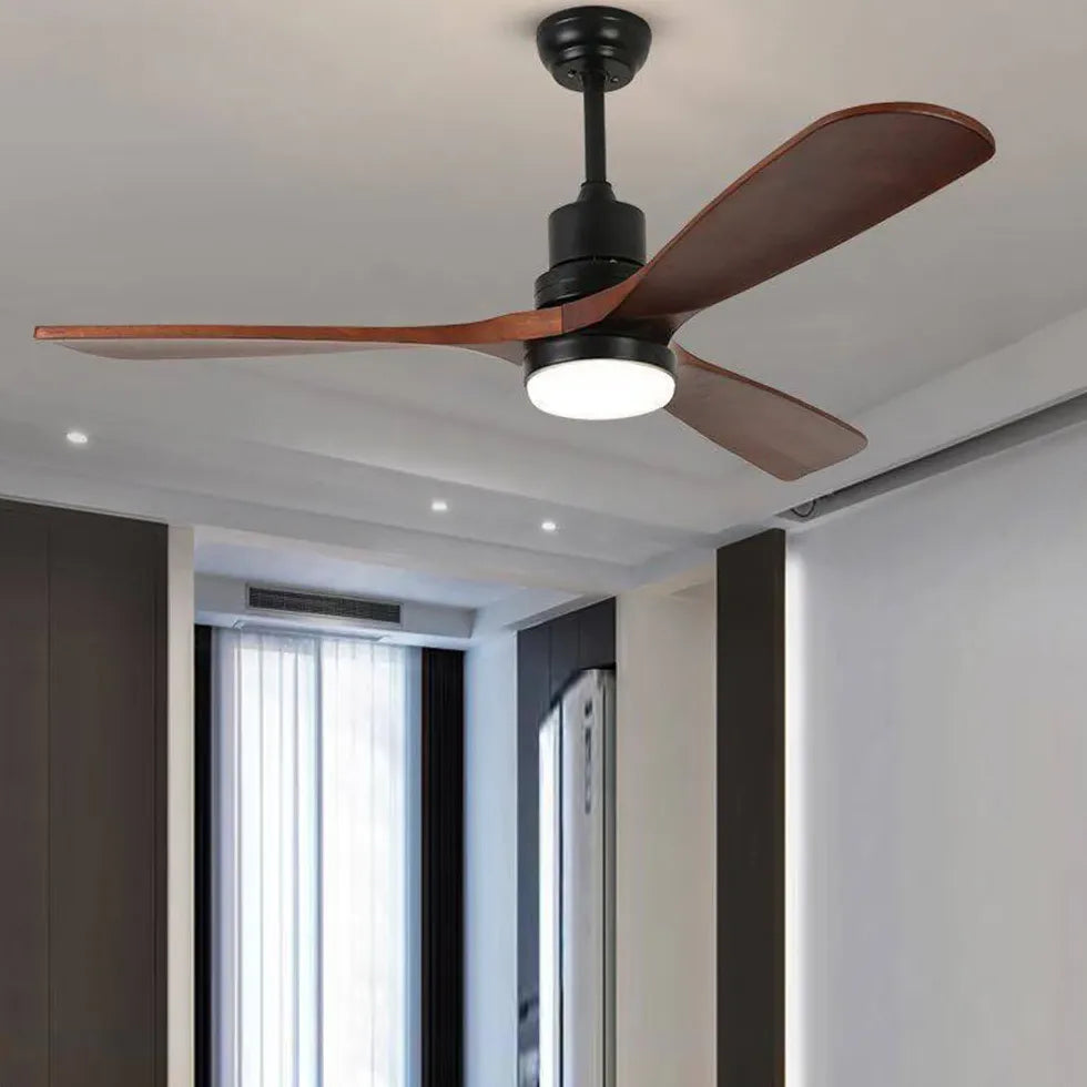 Black Ceiling Fan With Light For Bedroom Haydn Metal Ip20