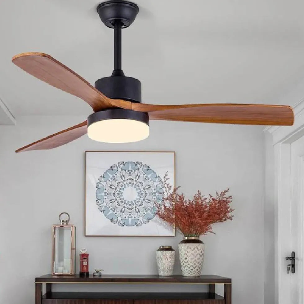 Black Ceiling Fan With Light For Bedroom Haydn Metal Ip20