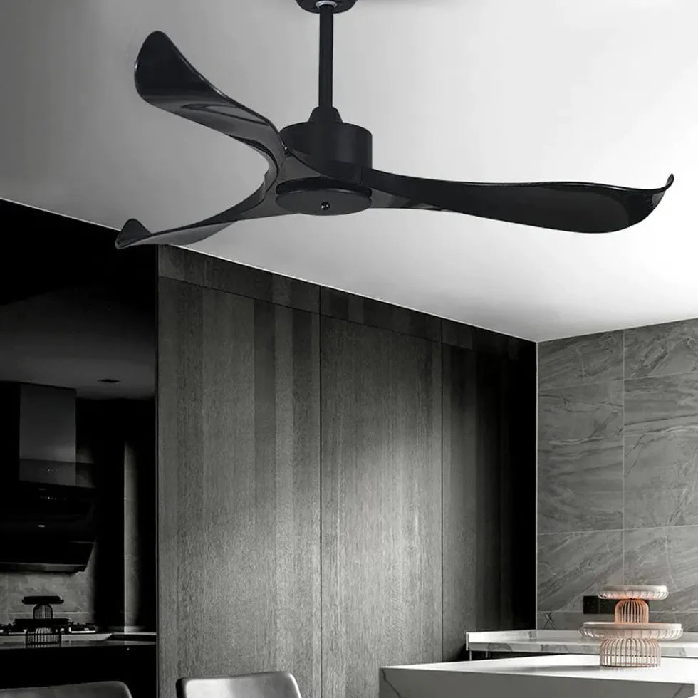 Black Ceiling Fan With Light For Study Room Haydn Metal Ip20