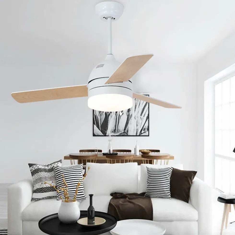 Black Ceiling Fan With Light For Study Room Haydn Metal Dimmable Ip20