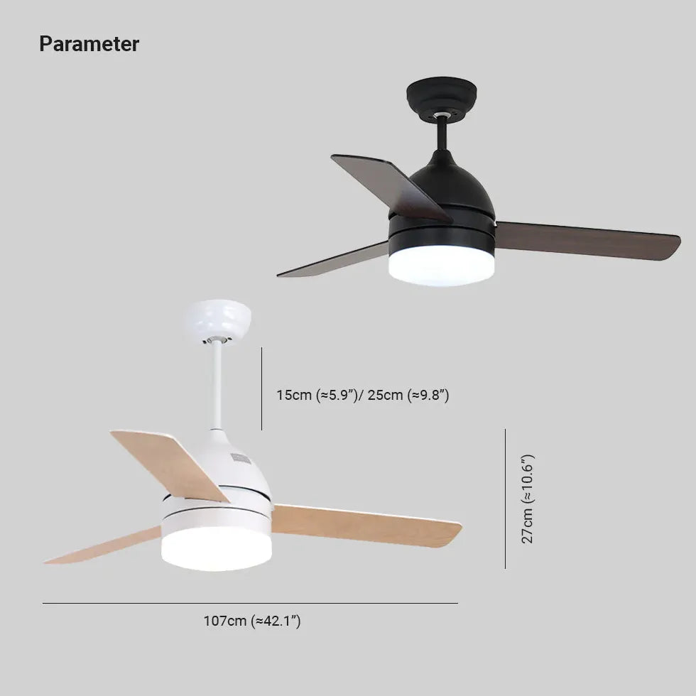 Black Ceiling Fan With Light For Study Room Haydn Metal Dimmable Ip20