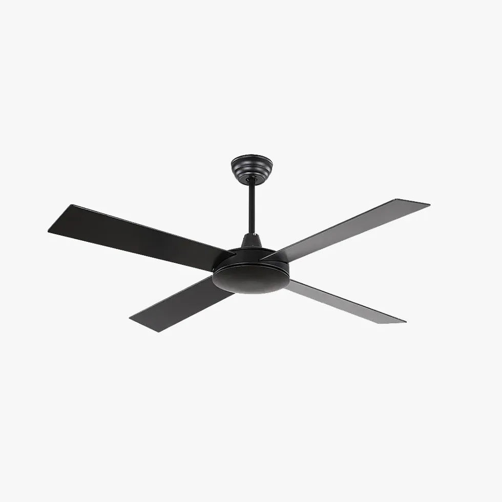 Black Ceiling Fan With Light For Study Room Haydn Metal Ip20