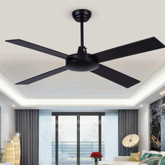 Black Ceiling Fan With Light For Study Room Haydn Metal Ip20