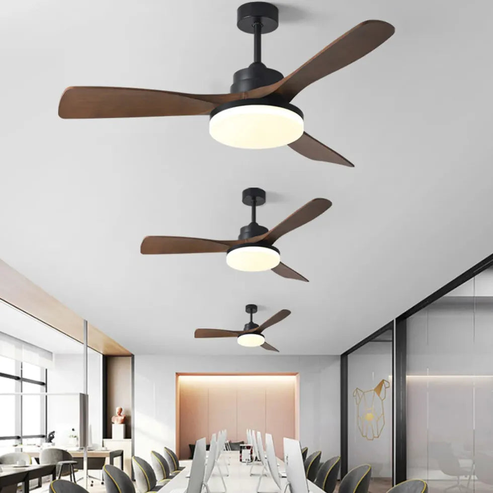 Black Ceiling Fan With Light For Study Room Haydn Metal Dimmable Ip20 Led