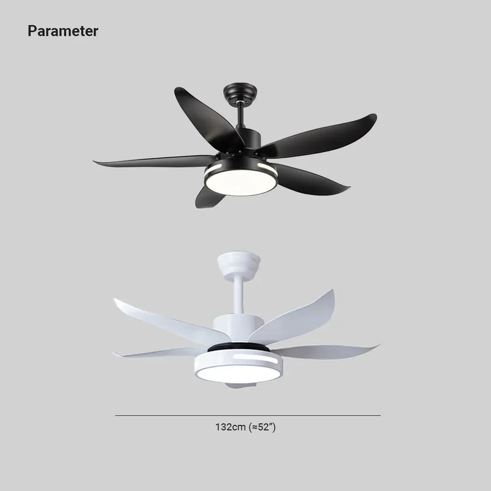 White Ceiling Fan With Light For Study Room Haydn Metal Led Ip20