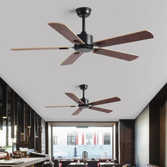 Black Ceiling Fan With Light For Study Room Haydn Metal & Abs & Wood Ip20