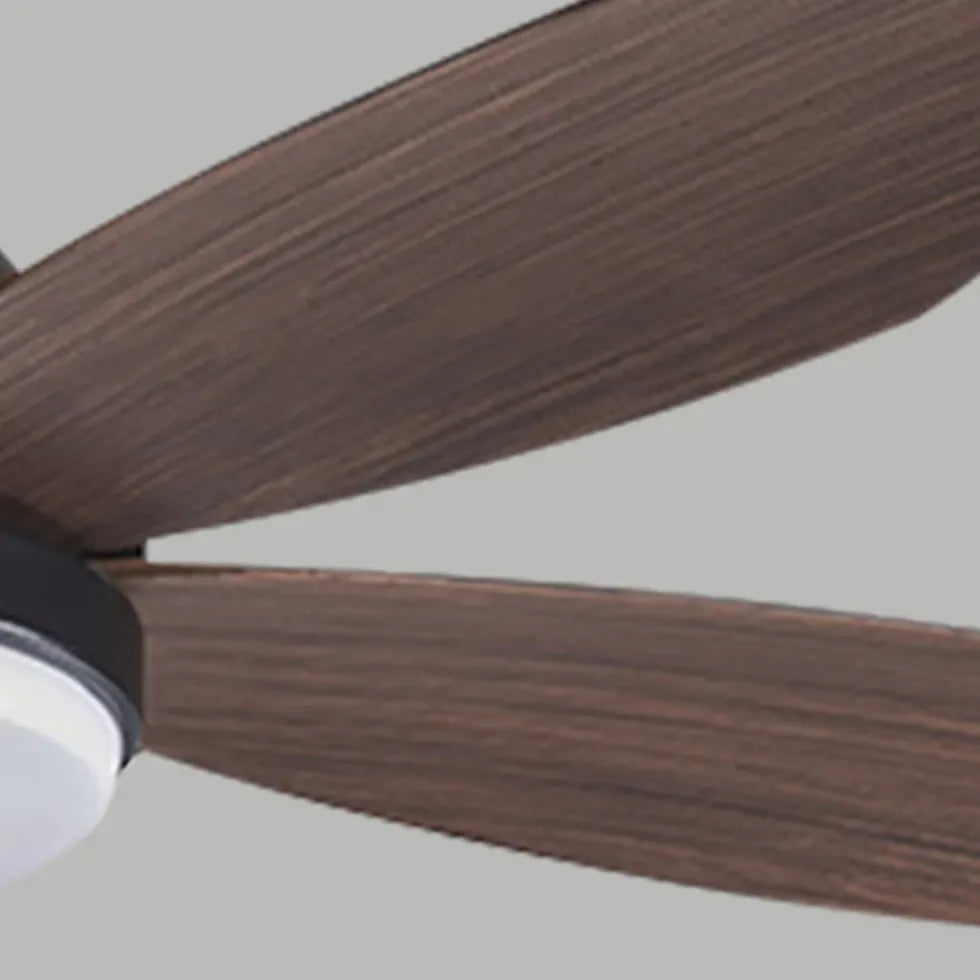 Black Ceiling Fan With Light For Study Room Haydn Metal & Wood Dimmable Led