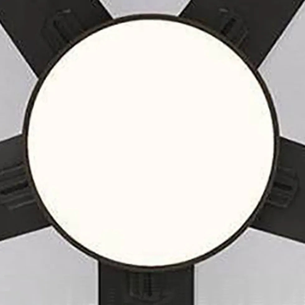 Black Ceiling Fan With Light For Study Room Haydn Metal & Acrylic Led Ip20