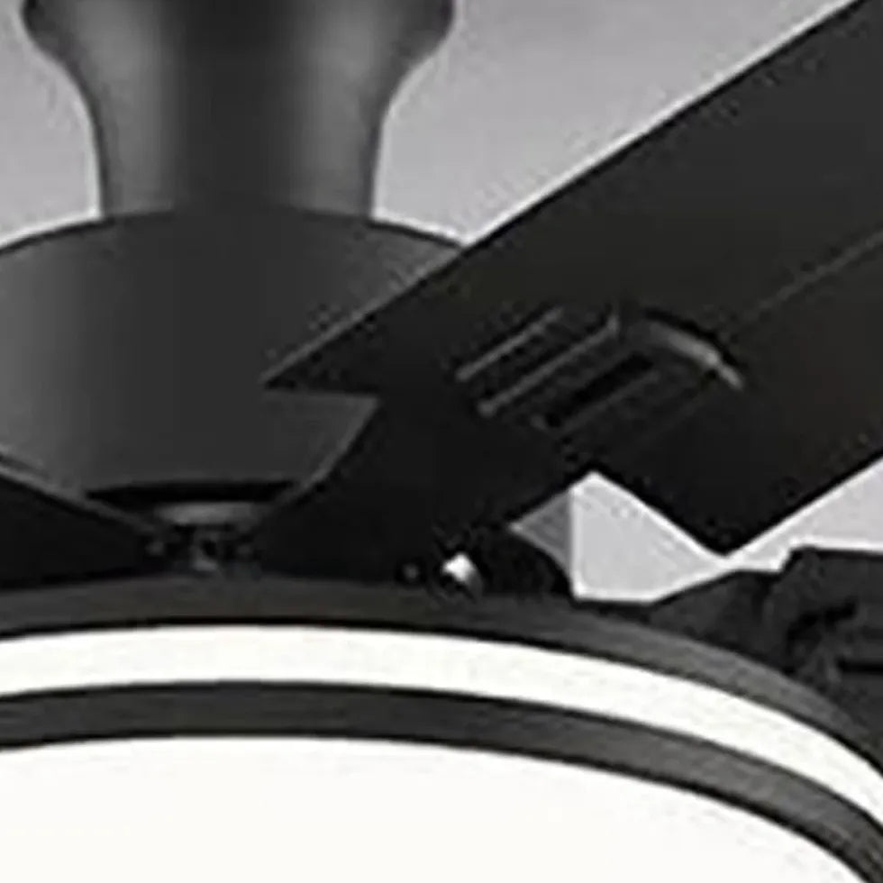 Black Ceiling Fan With Light For Study Room Haydn Metal & Acrylic Led Ip20