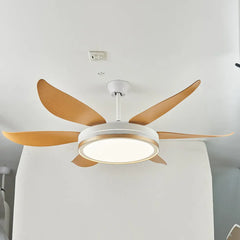 Gold Ceiling Fan With Light For Study Room Haydn Metal Ip20 Led Dimmable