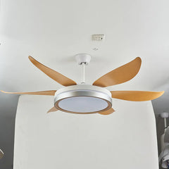 Gold Ceiling Fan With Light For Study Room Haydn Metal Ip20 Led Dimmable