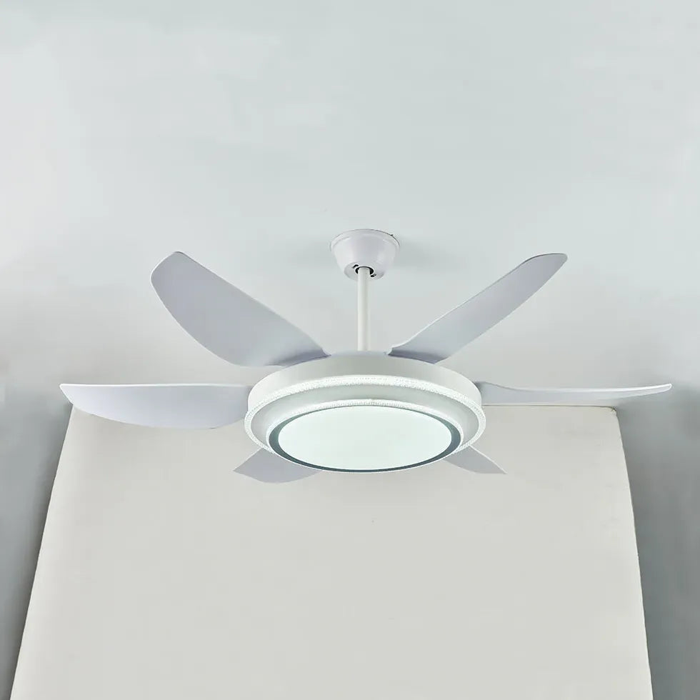 Ceiling Fan With Light For Study Room Haydn Metal Ip20 Dimmable