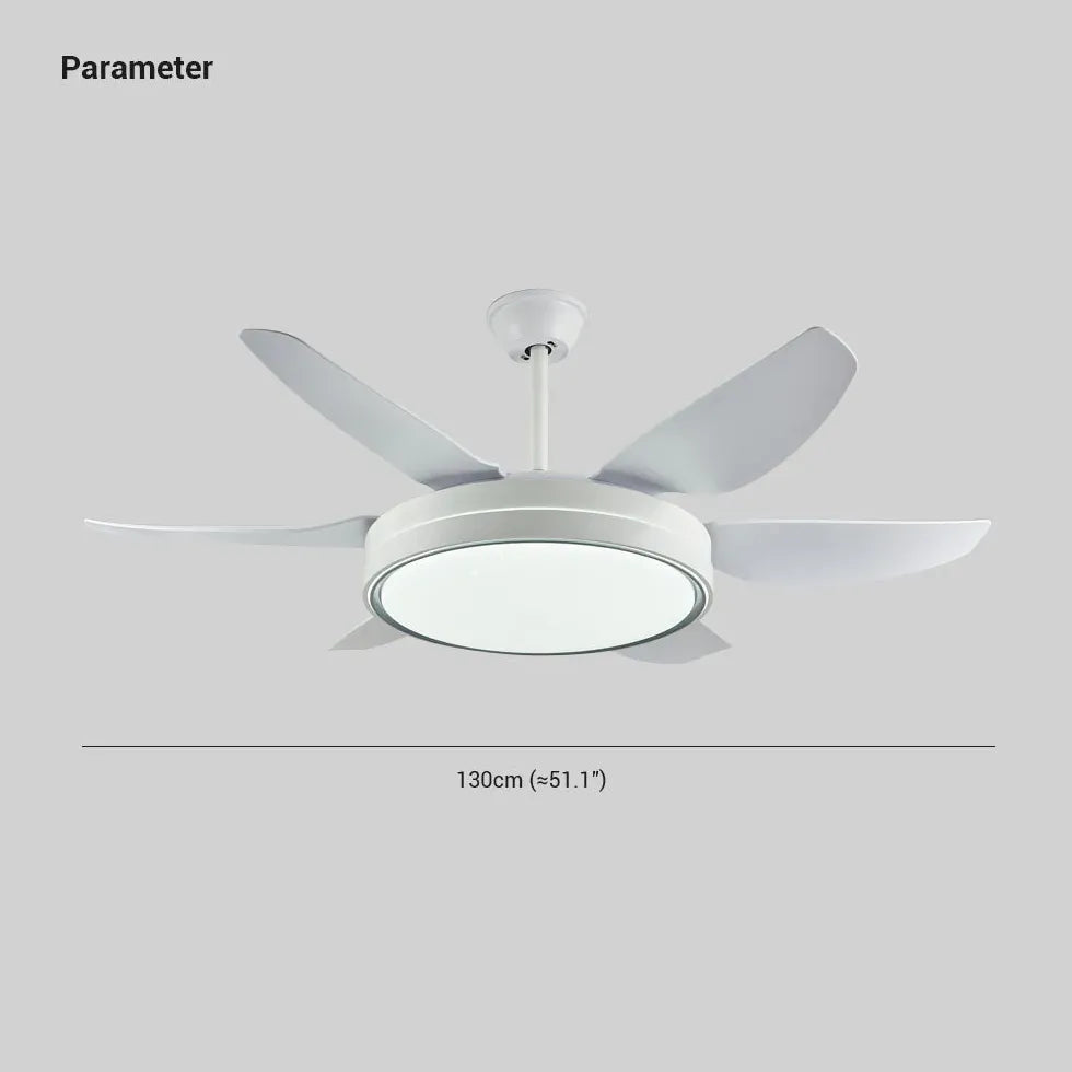 White Ceiling Fan With Light For Study Room Haydn Metal Dimmable