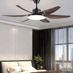 Black Ceiling Fan With Light For Study Room Haydn Metal Ip20 Dimmable