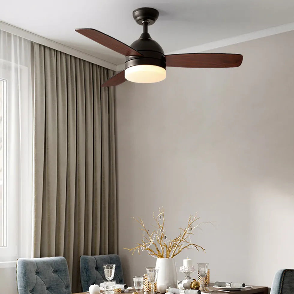 Black Ceiling Fan With Light For Study Room Haydn Metal Dimmable Led Ip20