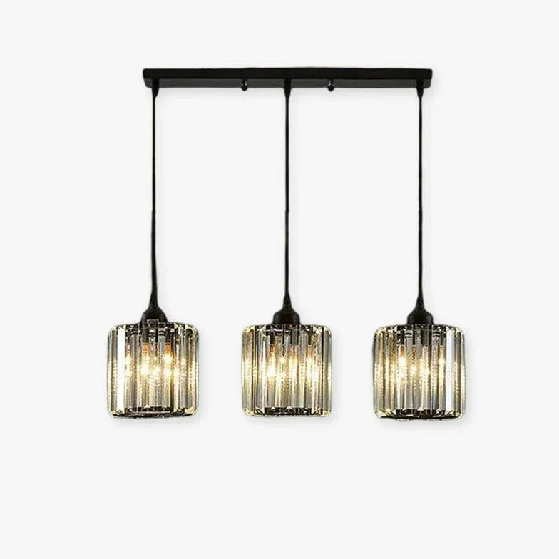 Black Chandelier For Bedroom Cylinder Herbert Metal & Glass Ip20 Plug