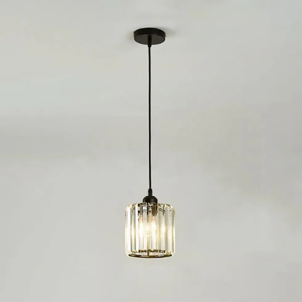 Black Chandelier For Bedroom Cylinder Herbert Metal & Glass Ip20 Plug