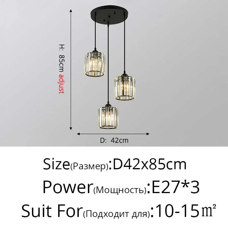 Black Chandelier For Bedroom Cylinder Herbert Metal & Glass Ip20 Plug