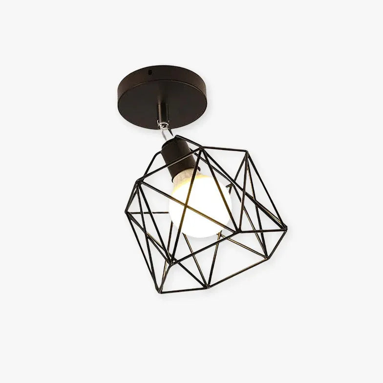 Black Semi-flush Light - Herbert Modern Nordic Metal Led Flush Mount Ceiling