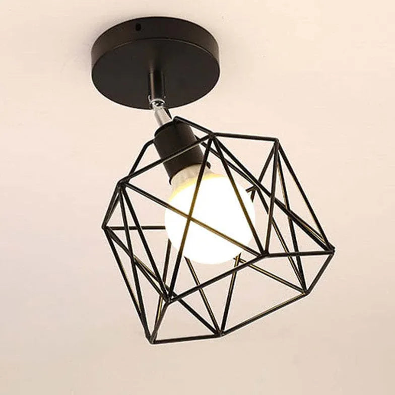 Black Semi-flush Light - Herbert Modern Nordic Metal Led Flush Mount Ceiling