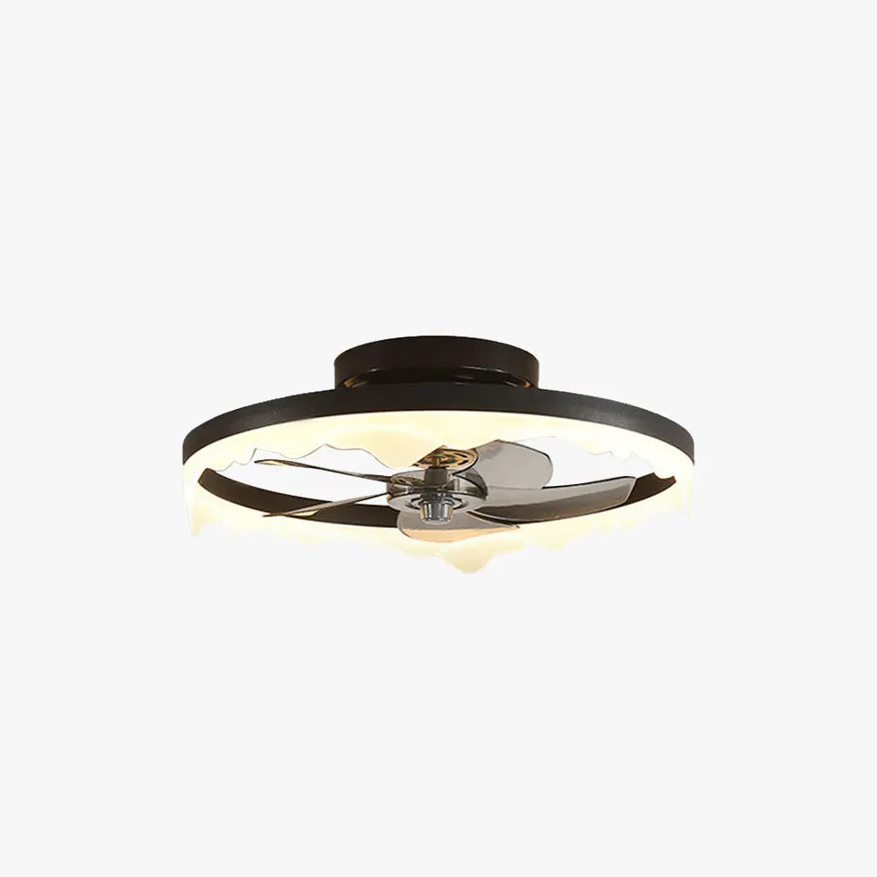 Black Ceiling Fan With Light For Bedroom Herbert Metal Ip20 Led Dimmable