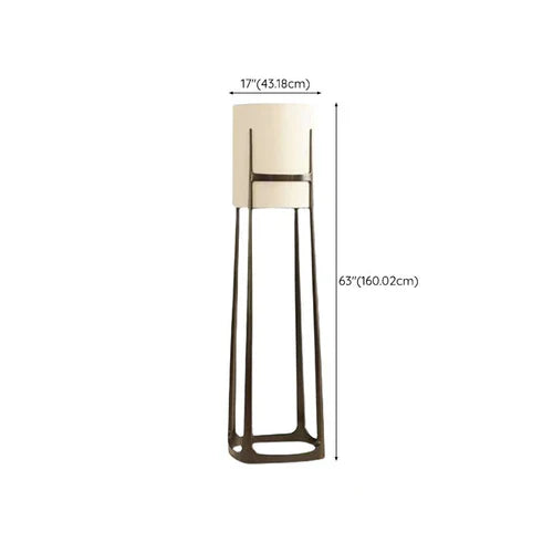 Floor Lamp For Living Room Cylinder Eryn Metal & Fabric Ip20 Led