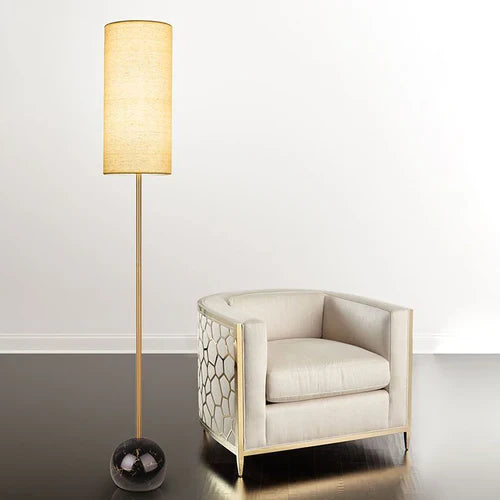 Floor Lamp For Living Room Cylinder Eryn Metal & Fabric Ip20