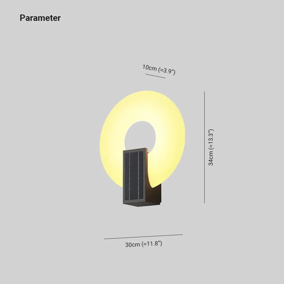 Black Solar Hybrid Isaac Metal & Acrylic Led Outdoor