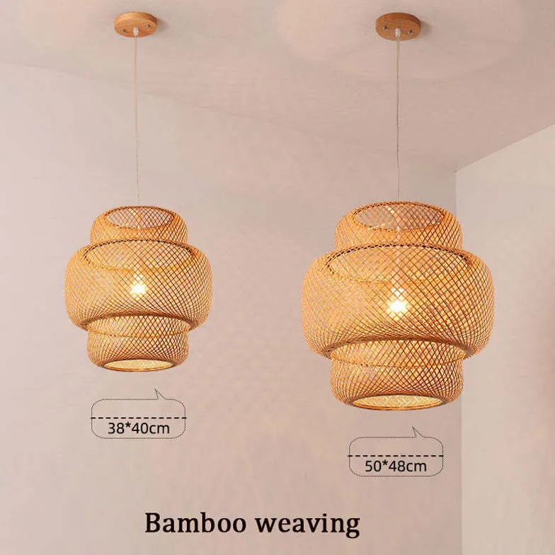 Pendant Lamp - Japanese Style Bamboo Rattan