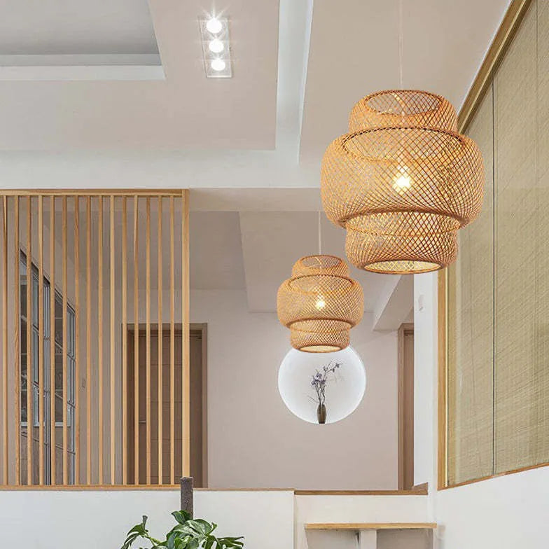 Pendant Lamp - Japanese Style Bamboo Rattan