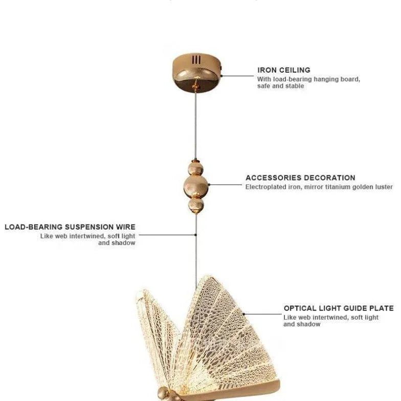 Hängelampe Esstisch Gold Nordisch Simplistisch Schmetterlingsdesign