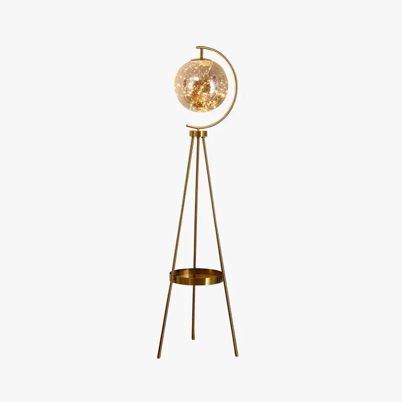 Gold Tripod Floor Lamp For Bedroom Valentina Metal Warm White