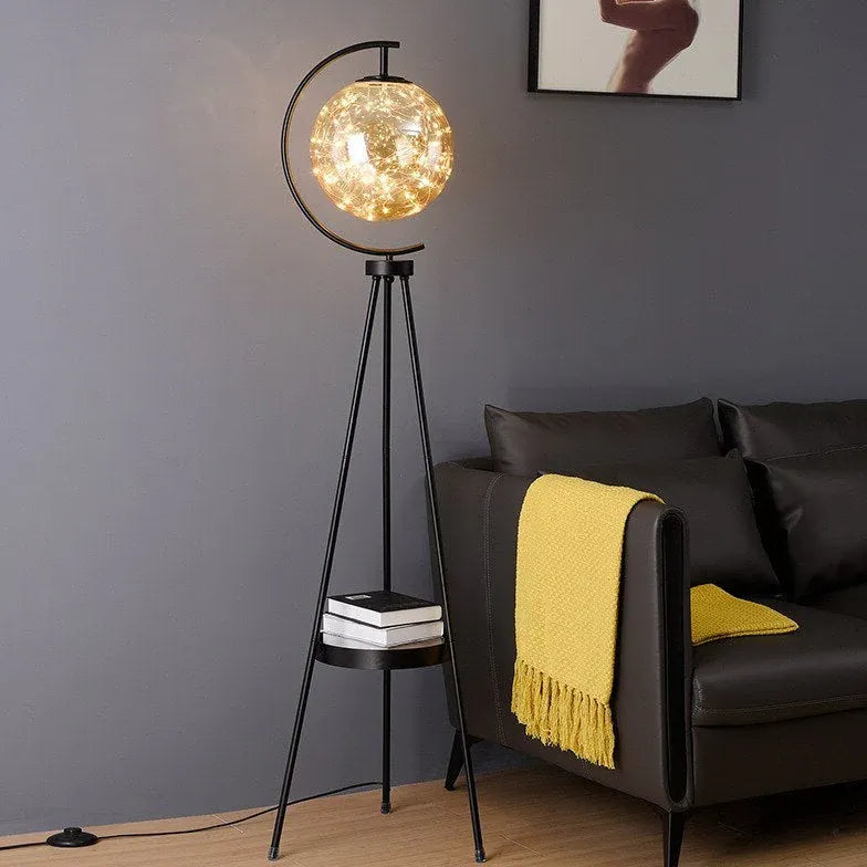 Gold Tripod Floor Lamp For Bedroom Valentina Metal Warm White