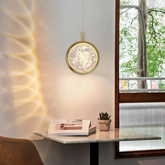 Gold Bedside Pendant Light For Bedroom Kady Metal & Crystal Led Warm White