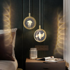 Gold Bedside Pendant Light For Bedroom Kady Metal & Crystal Led Warm White