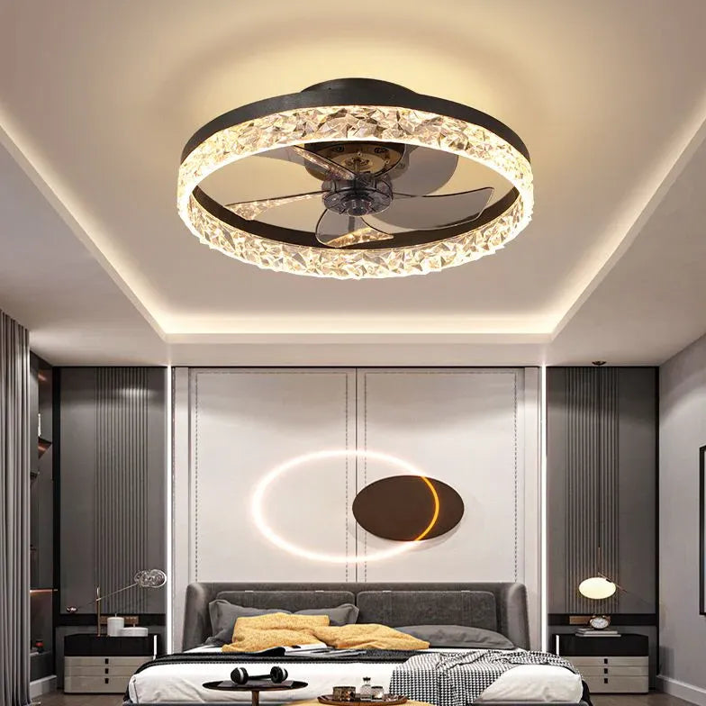 Ceiling Fan With Light For Bedroom Kirsten Metal Dimmable Led