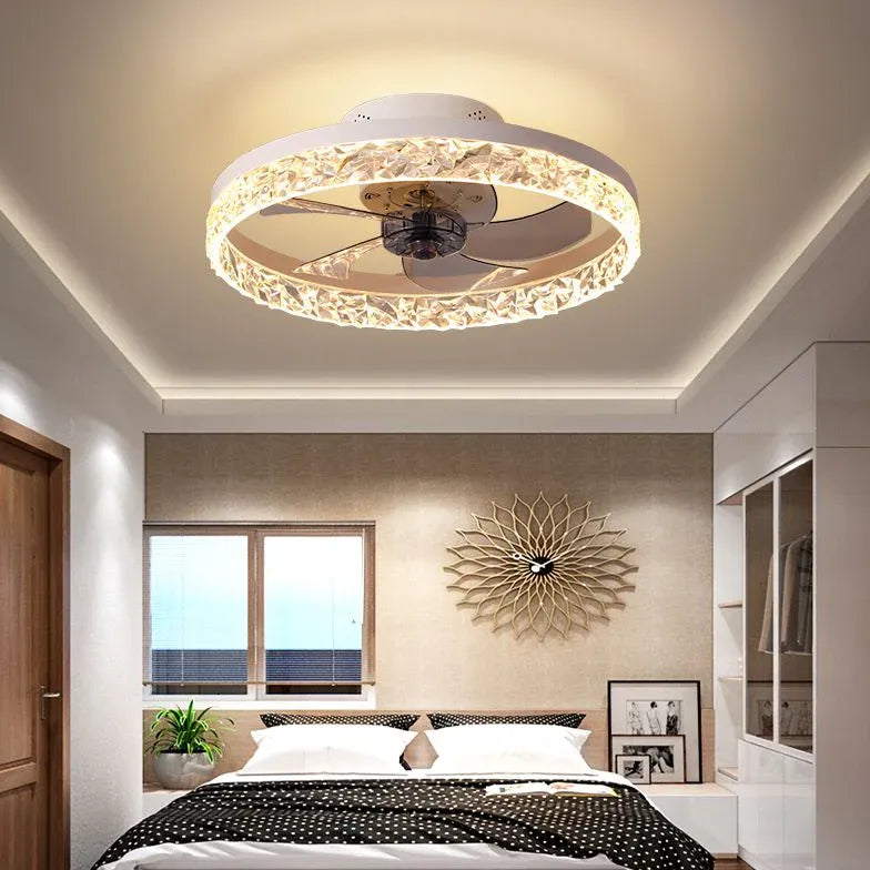 Ceiling Fan With Light For Bedroom Kirsten Metal Dimmable Led