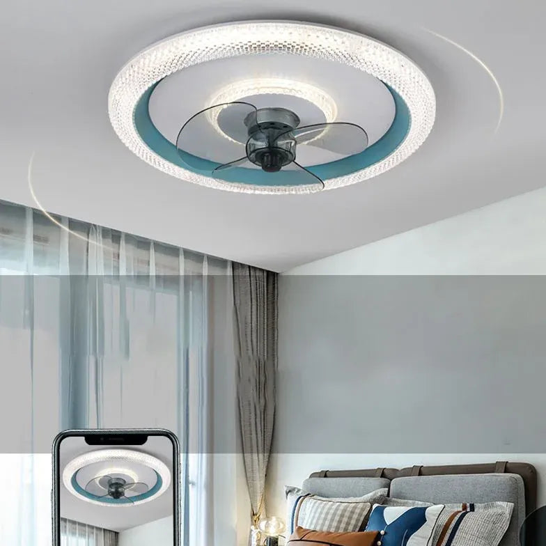 Ceiling Fan With Light For Bedroom Kirsten Metal Led Dimmable