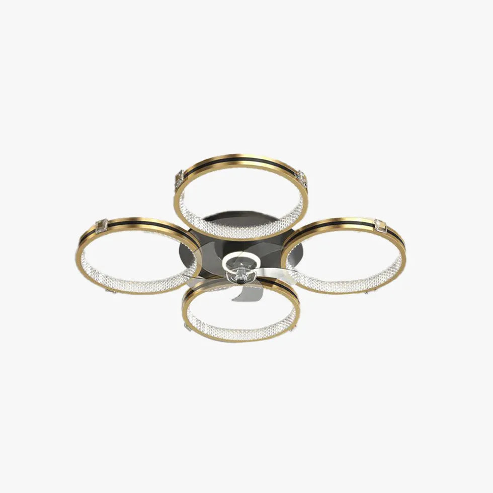 Ceiling Fan With Light For Bedroom Kirsten Metal & Acrylic Led